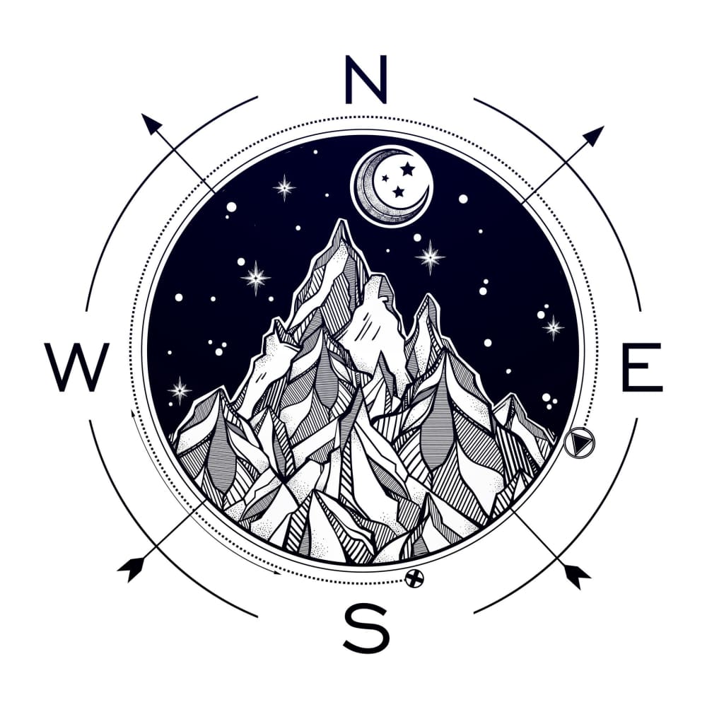 Mountain Compass - Temporary Tattoo