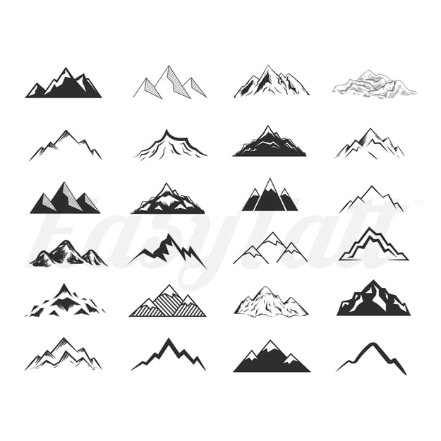 Mountain Range - Temporary Tattoo