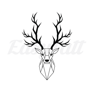 Noir Geometric Deer - Temporary Tattoo