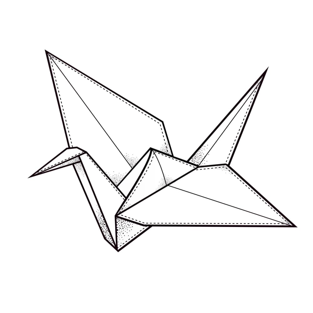 Origami Crane - Temporary Tattoo