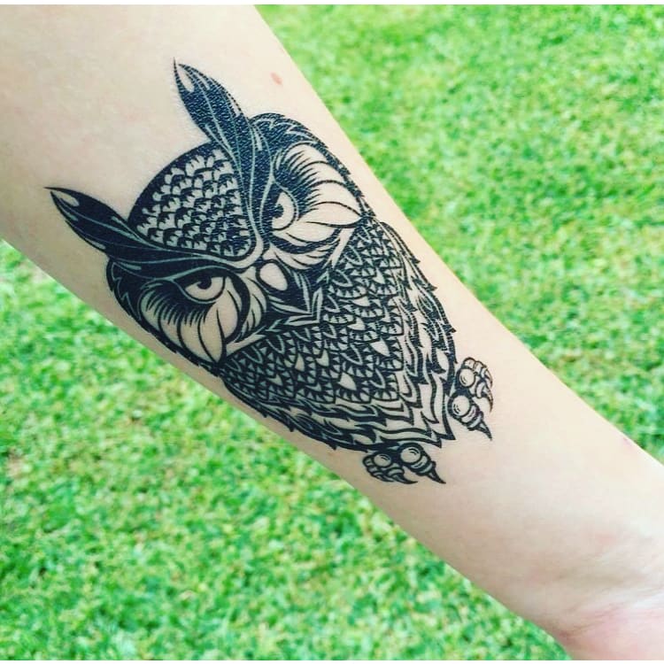 Owl - Temporary Tattoo