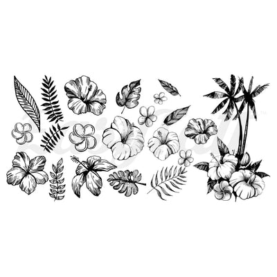 Paradise Flowers - Temporary Tattoo