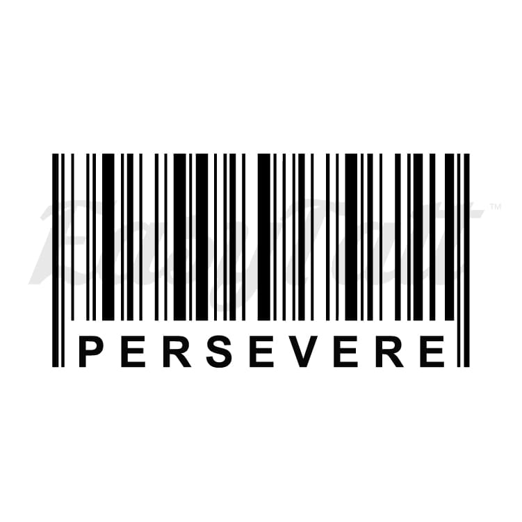 Persevere Barcode - Temporary Tattoo