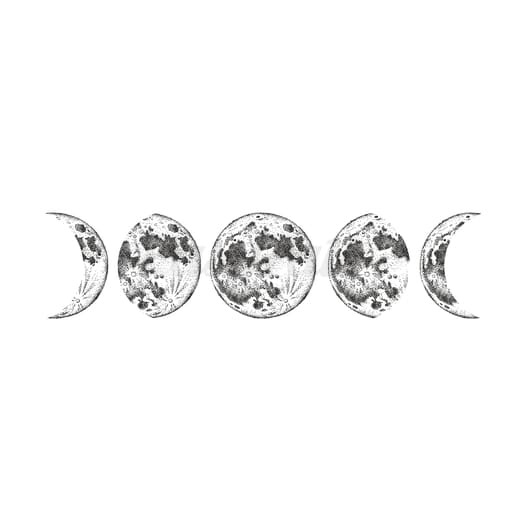 Phases of the Moon - Temporary Tattoo