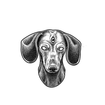 Possessed Dachshund - Temporary Tattoo