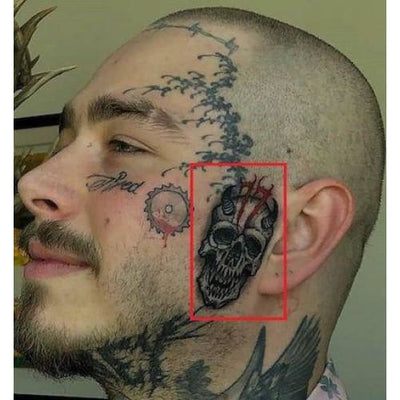 post malone face tattoo