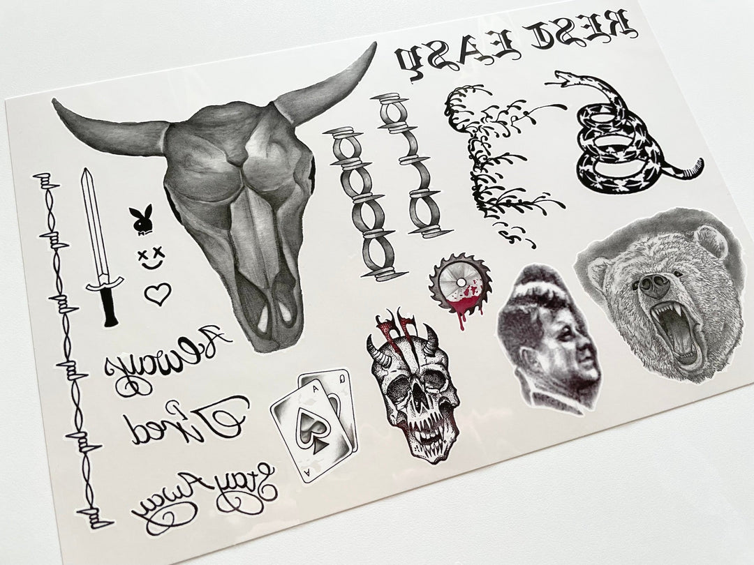 Temporary Post Malone Face Tattoos