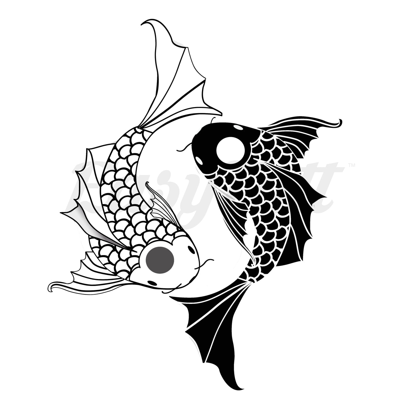 Koi Fish - Temporary Tattoo