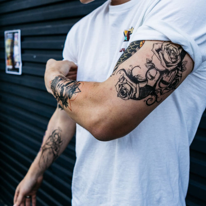 Rose Revolver Temporary Tattoo | EasyTatt™ – EasyTatt Ink co.