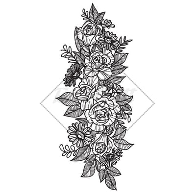Roses and Daisies - Temporary Tattoo