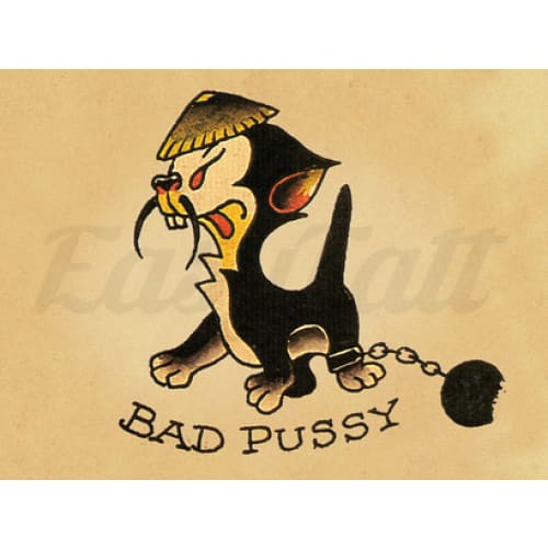 Sailor Jerry Bad Pussy - Temporary Tattoo