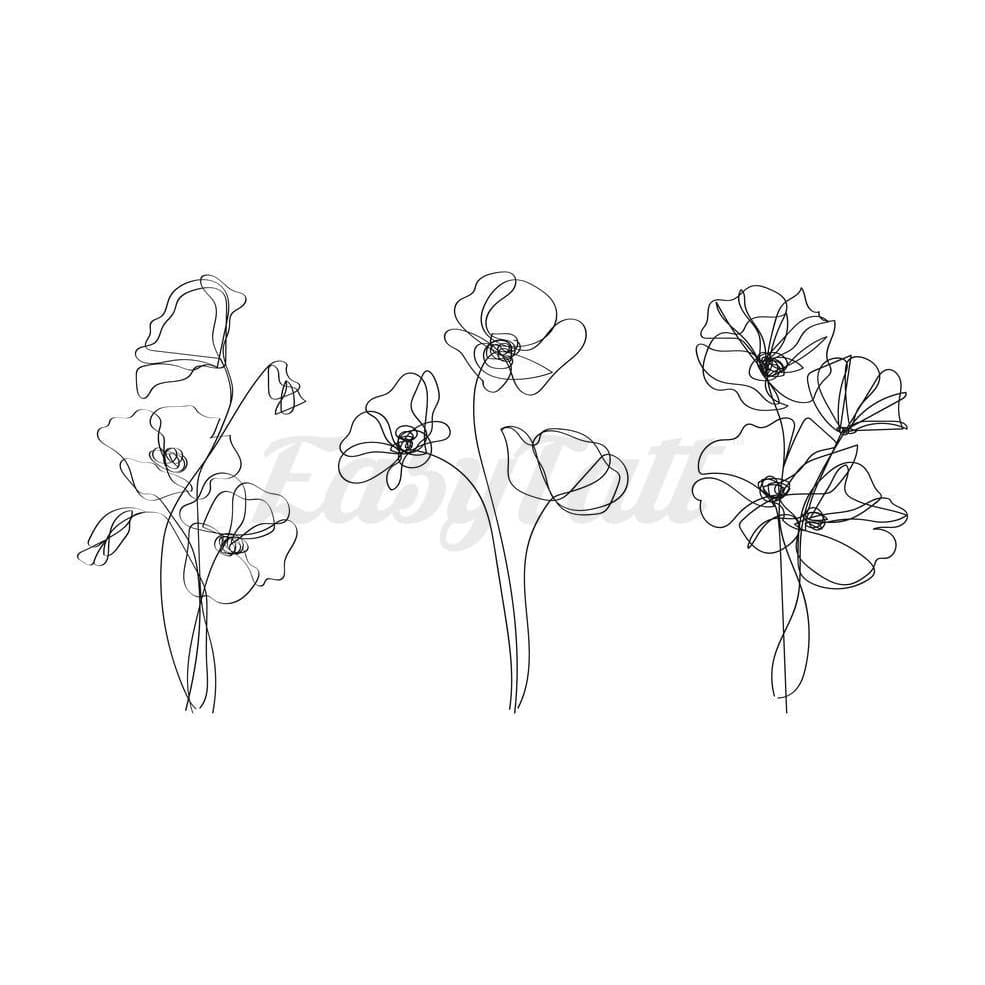 Scribble Flowers - Temporary Tattoo