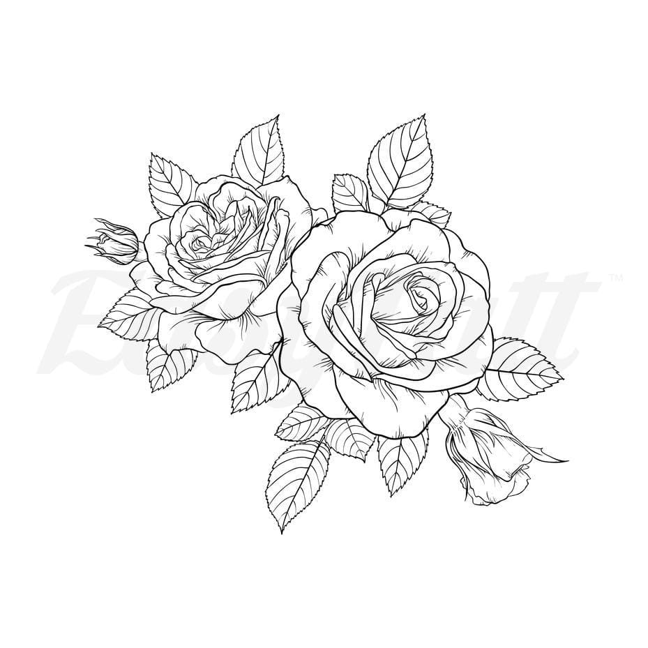 Simple Roses - Temporary Tattoo