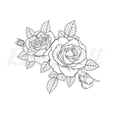 Simple Roses - Temporary Tattoo