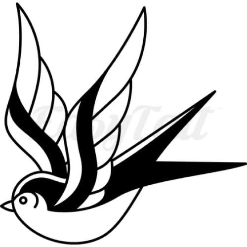 Simple Swallow - Temporary Tattoo