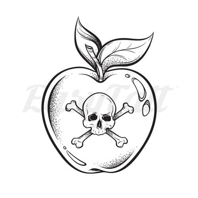 Skull on Apple - Temporary Tattoo