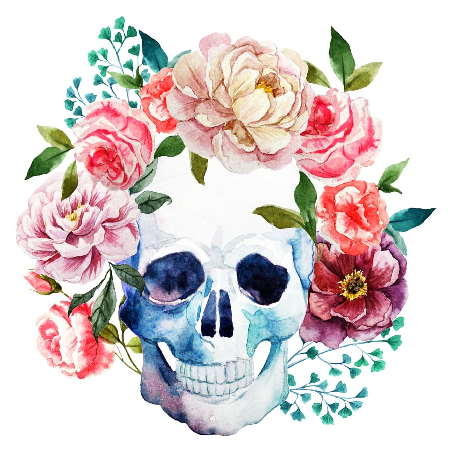 Skull & Roses - Temporary Tattoo