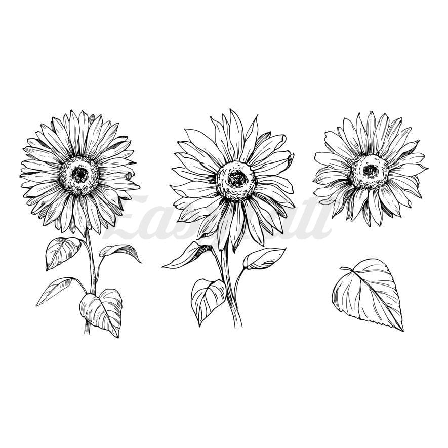 Sunflowers - Temporary Tattoo