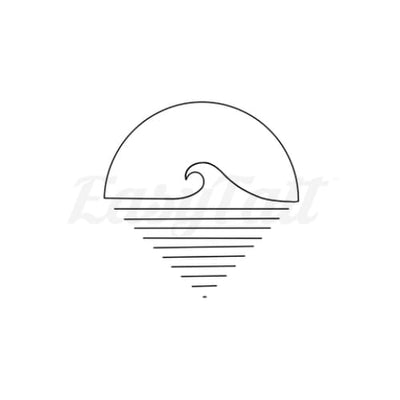 Sunset Wave - Temporary Tattoo