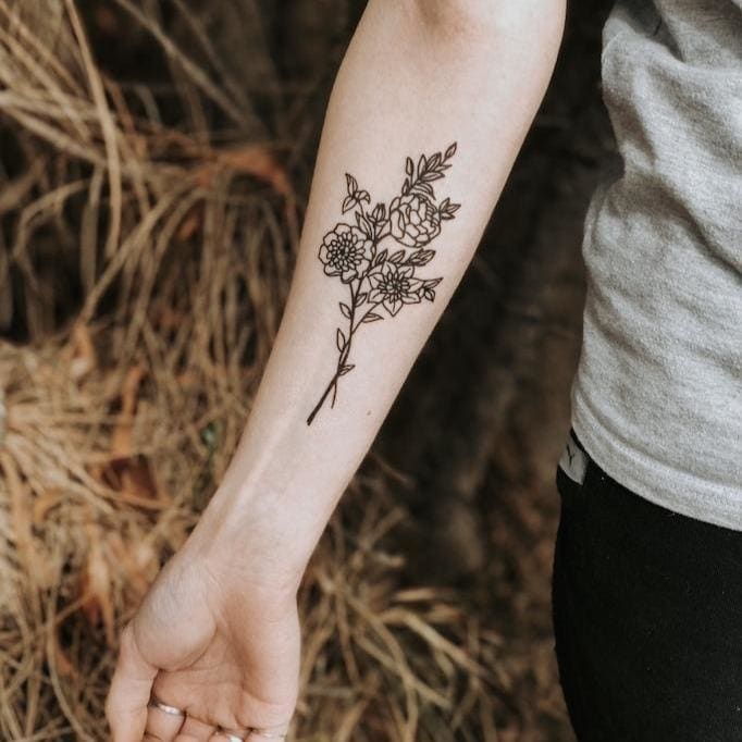 Tall Flowers - Temporary Tattoo