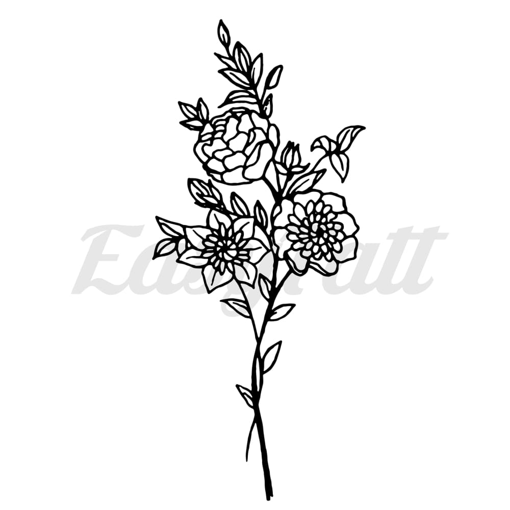 Tall Flowers - Temporary Tattoo