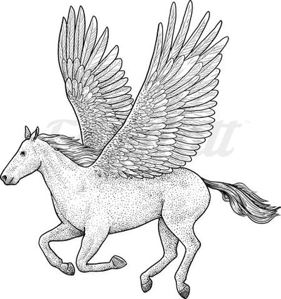 Winged Horse - Temporary Tattoo