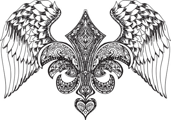Winged Crest - Temporary Tattoo