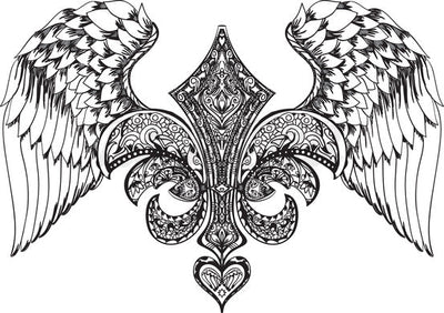 Winged Crest - Temporary Tattoo
