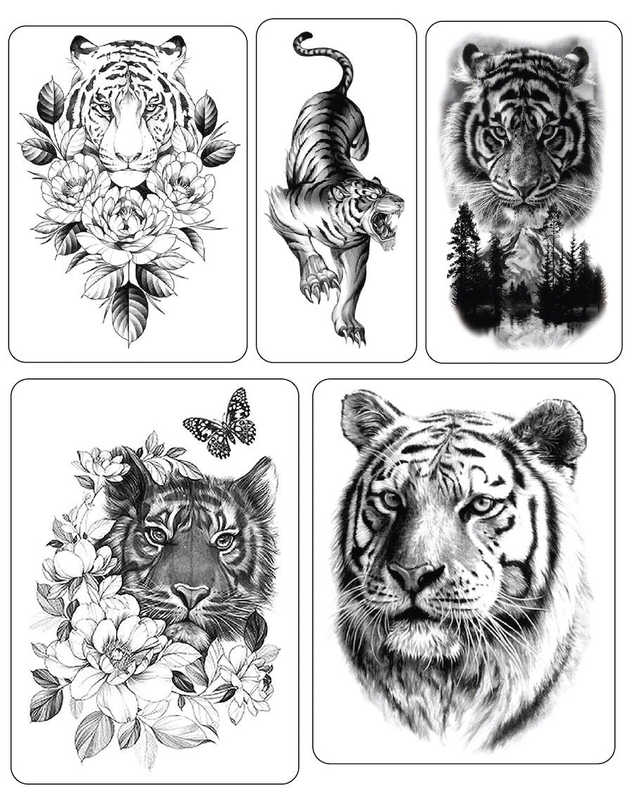 (XL Size) Tiger Style - Temporary Tattoos – EasyTatt Ink co.