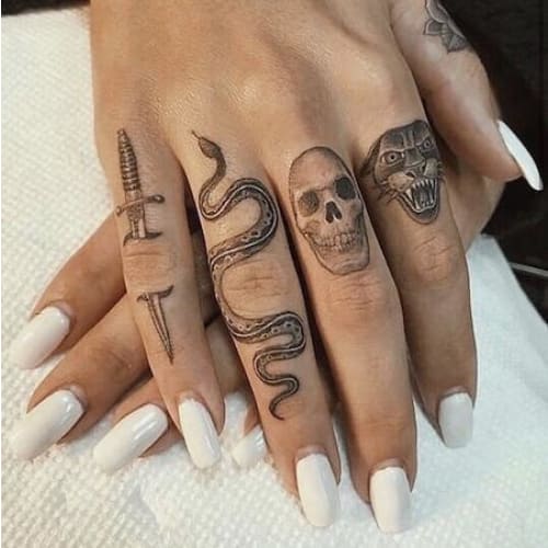 (new) Traditional Knuckles - Temporary Tattoo