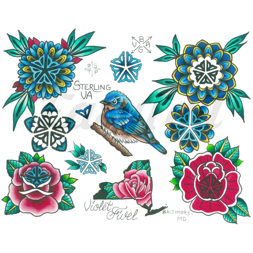 Traditional - By Violet Fivel - Temporary Tattoo