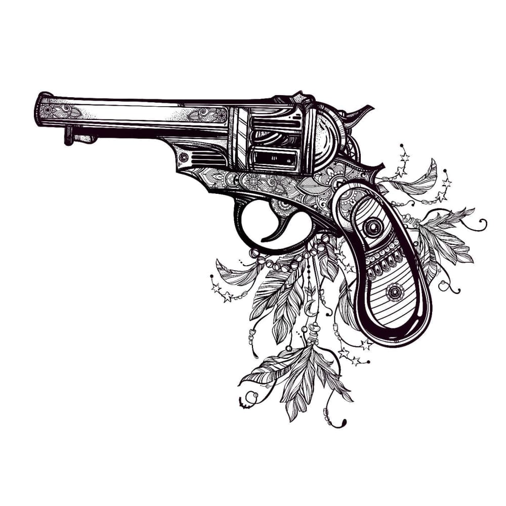 Vintage Gun - Temporary Tattoo