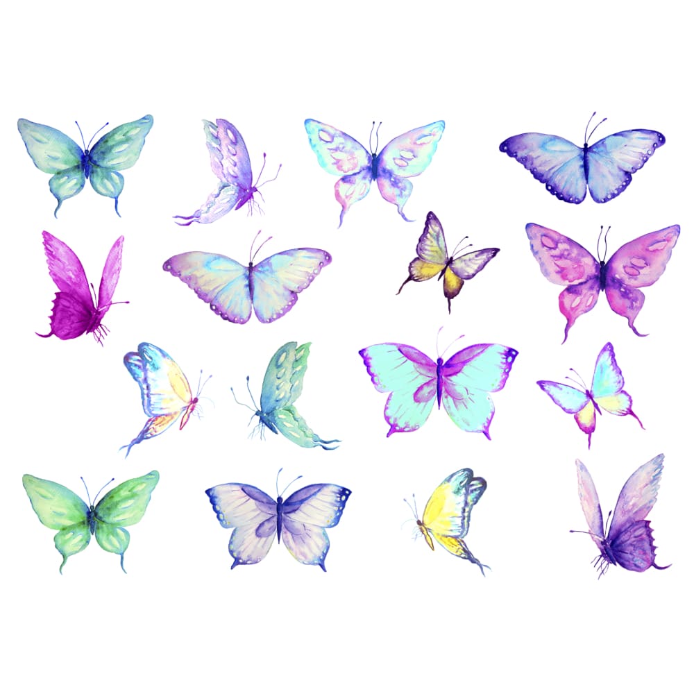 Watercolour Butterflies - By CornerCroft - Temporary Tattoo