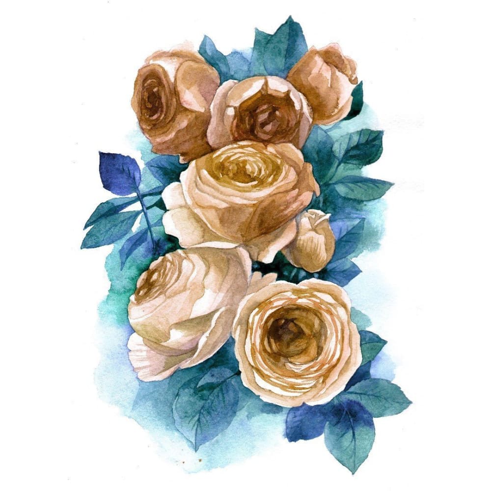 Watercolour Roses - Temporary Tattoo