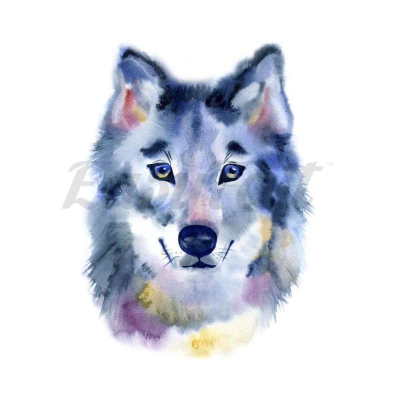 Watercolour Wolf - Temporary Tattoo