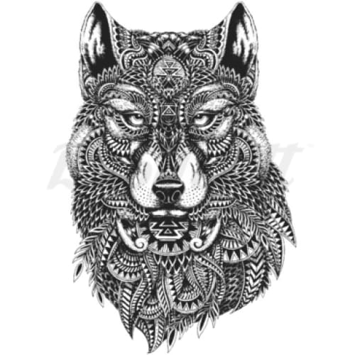Wolf Detail - Temporary Tattoo