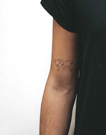 World Map - Semi-Permanent Tattoo