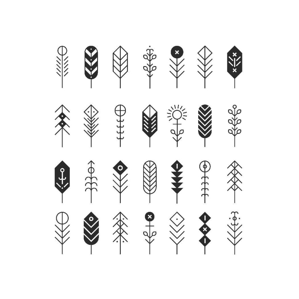 Abstract Leaves Set - Temporary Tattoo