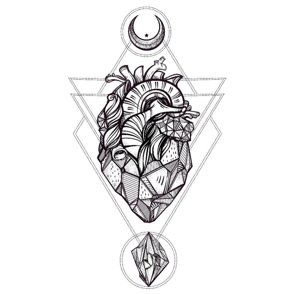 Abstract Stone Heart - Temporary Tattoo