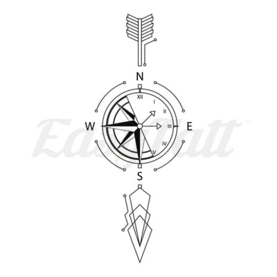 Arrow Compass - Temporary Tattoo