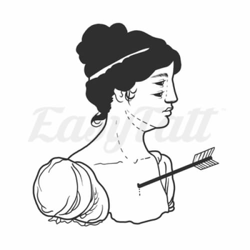 Arrow in Woman - Temporary Tattoo