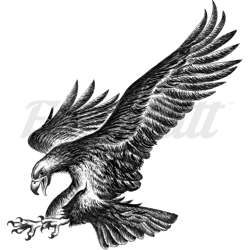 Attacking Eagle - Temporary Tattoo