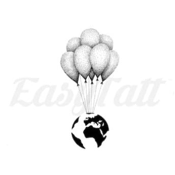 Balloons World Temporary Tattoo