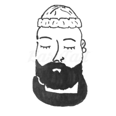 Bearded Man - By William Footner - Temporary Tattoo