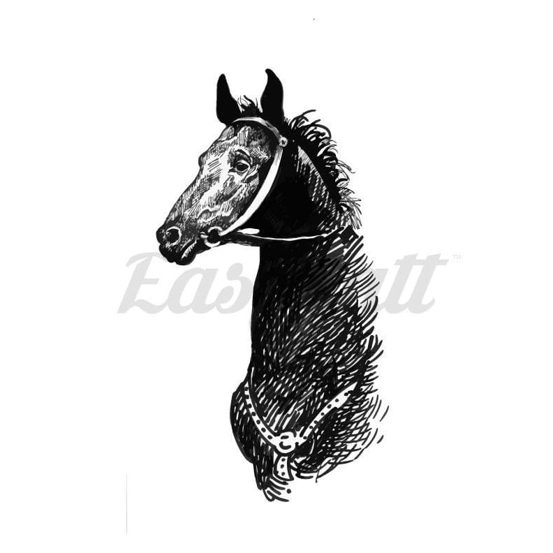Black Horse - Temporary Tattoo