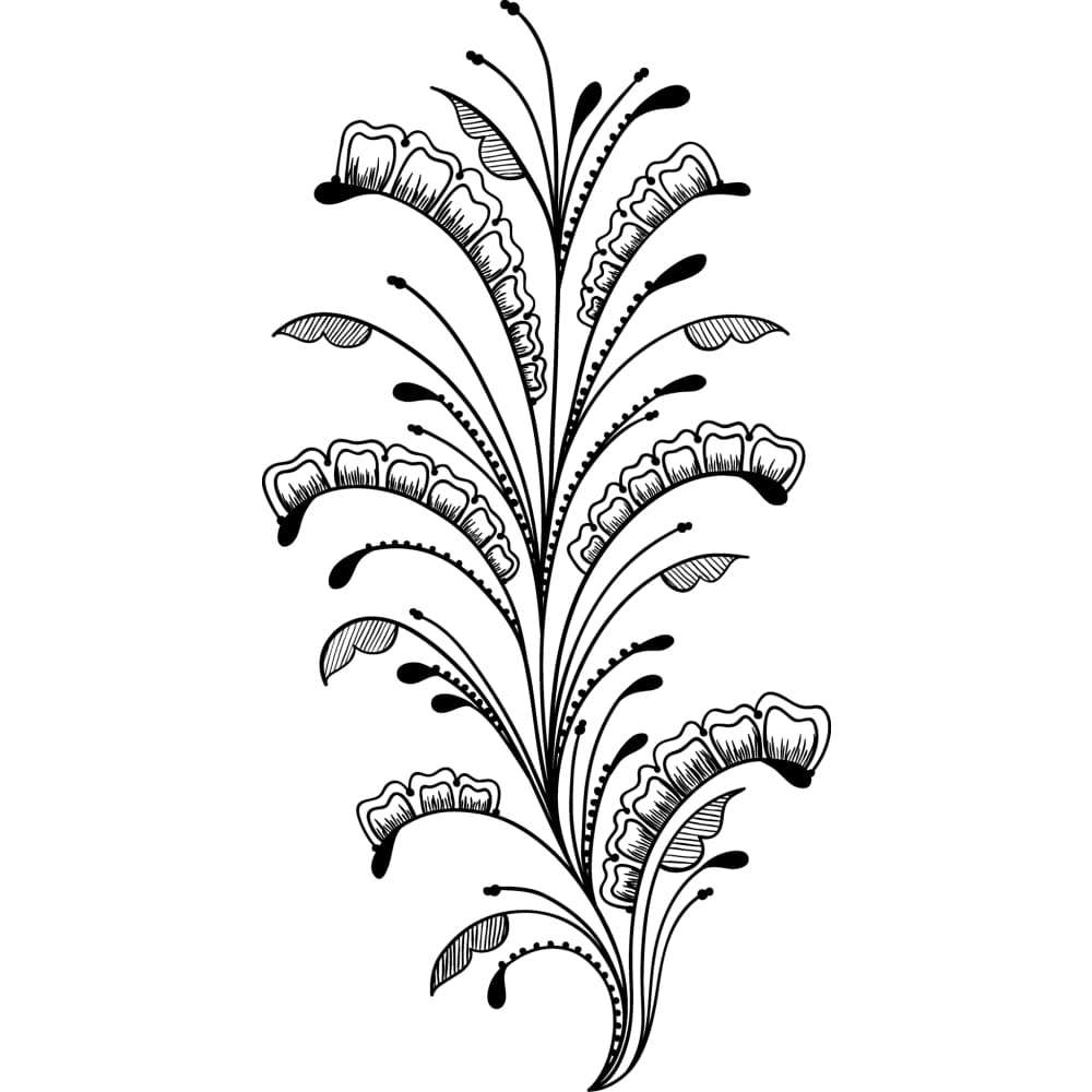 Black Plant Leaves - Temporary Tattoo