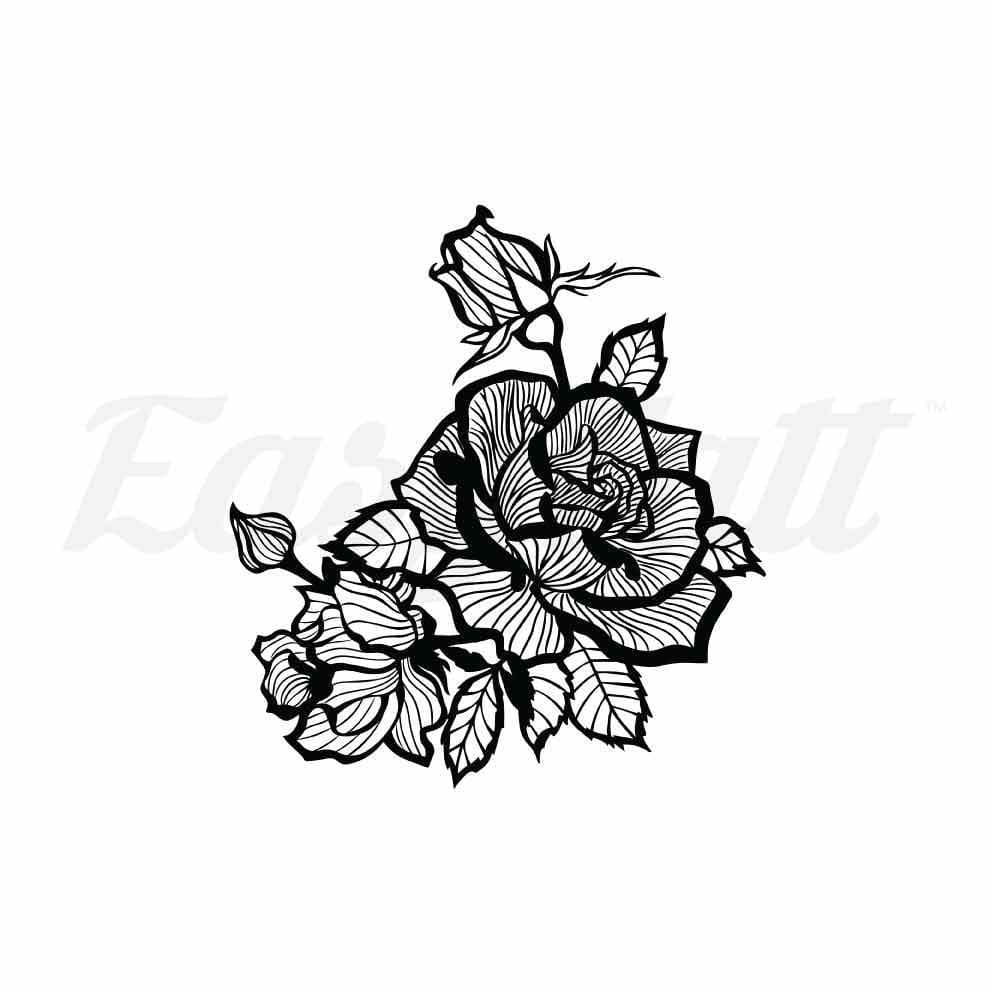 Black Rose - By Eastern Cloud - Temporary Tattoo