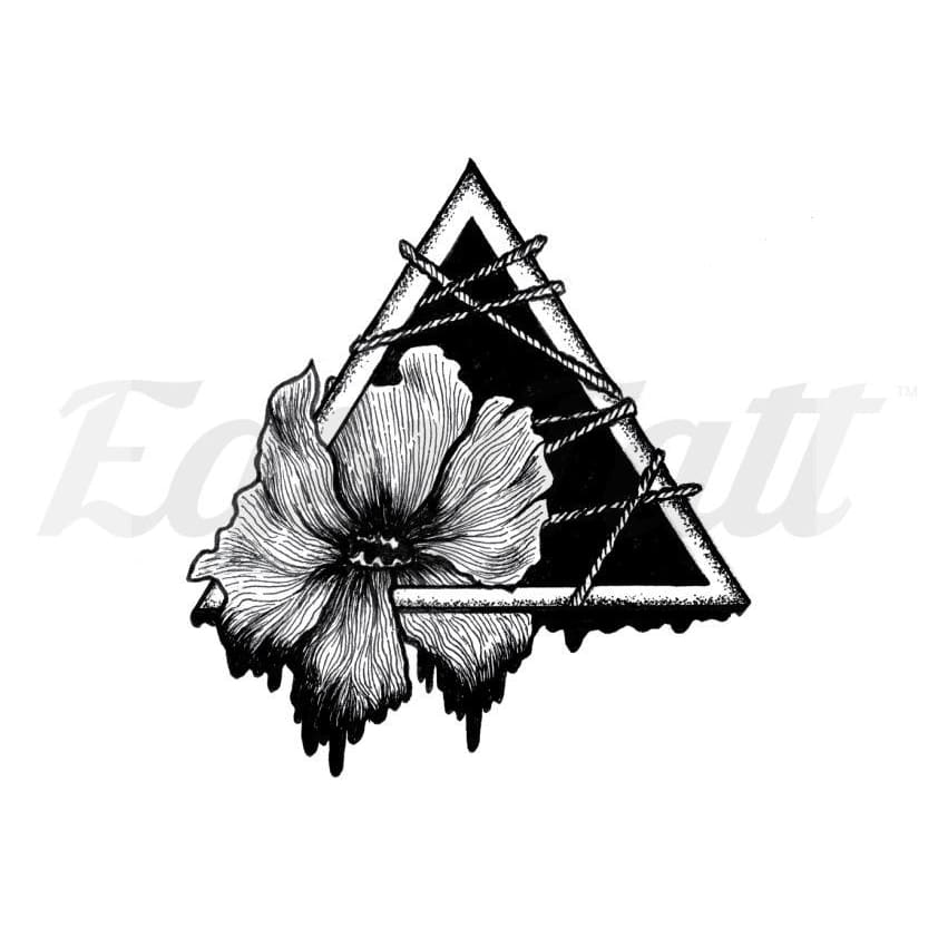 Black Triangle and Flower - By Alexandra Yarushina -