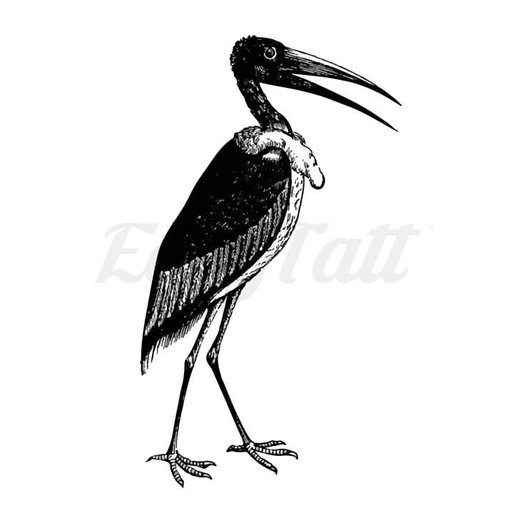 Black Work Bird - Temporary Tattoo