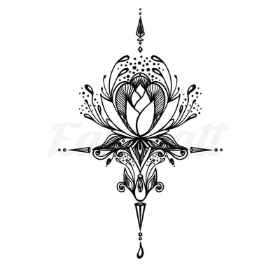 Blooming Lotus - Temporary Tattoo